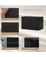 Costway 2-Drawer Stackable Storage Organizer with Anti-Topping Kits Stacking Drawer Chest