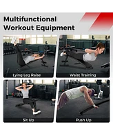 Costway Adjustable Decline Sit Up Bench for Exercise with High Density Foam Cushioned Seat