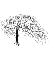 LuxenHome Black Metal Windy Tree Wall Decor