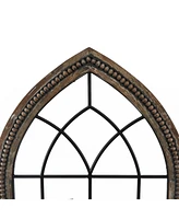 LuxenHome Wood and Metal Cathedral Wall Decor