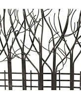 LuxenHome Snowy Black Metal Field of Trees Wall Decor