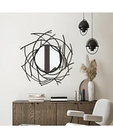 LuxenHome Modern Black Branch Wall Mirror