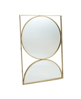 LuxenHome Gold Hourglass Frame Metal Modern Accent Wall Mirror