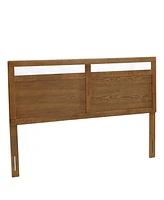 LuxenHome Farmhouse Double Panel Wood Headboard, Queen