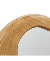 LuxenHome Freeform Pine Wood Frame Oblong Wall Mirror