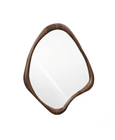 LuxenHome Brown Wood Frame Decorative Wall Mirror