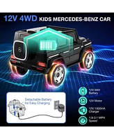 Costway Licensed Mercedes-Benz Eqg Kids Ride On Car with Remote Control Detachable Battery