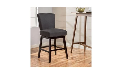 Simplie Fun Sophisticated Swivel Barstool: Durable Wood, 360 Rotation