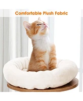 Costway 46" Modern Wooden Cat Tree with Platform & Washable Cushions for Kittens Cats