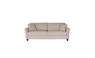 Slickblue Off-White Linen Three-Person Indoor Sofa for Elegant Living Room Seating