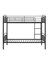 Slickblue Twin Over Twin Metal Bunk Bed, Easily Divides into Two Separate Beds for Versatile Sleeping Options