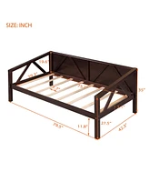 Slickblue Twin size Daybed, Wood Slat Support, Espresso