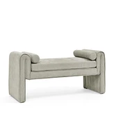 Bedroom storage stool, linen fabric storage stool, large storage space, 50.39 inches, can be used for bed end, living room, entrance, Gray