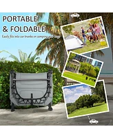 Camping Cot for Adults, Folding Bed with Soft Padded Cushions & Headrest, 180 Adjustable Reclining Lounger, Heavy Duty and Portable with a 400 lbs. Ca
