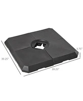 4-Piece Heavy Duty Cantilever Offset Umbrella Stand Base Weight, 264 lb. Capacity, Easy to Fill with Water or Sand