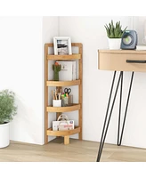 Costway 4 Tier Corner Shelf with Fall Prevention Rai Freestanding Corner Shelf for Bathroom