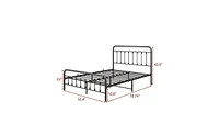 Slickblue Black Metal Platform Bed Frame with Headboard, Strong Slat Support, Easy Assembly - No Box Spring