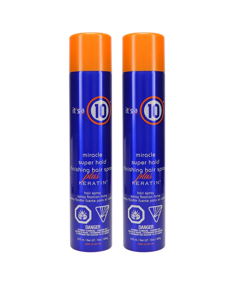 it's a 10 Super Hold Finish Spray Plus Keratin 10 oz 2 Pack