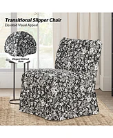 Egmont Transitional Slipper Chair with Slipcover Washable and Solid Wood Legs