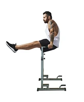 Slickblue Power Tower Dip Station with Adjustable Height Bench and Pull-Up Bar - Heavy-Duty Multi-Function Fitness Equipment