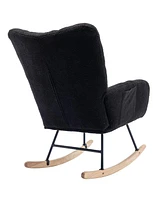 Slickblue Rocking Chair with Pocket Stylish and Convenient Seating Solution