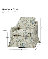 Hulala Home Kai Traditional Swivel Chair-Removable and Reversible Cushions