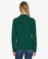 Nautica Jeans Women's Solid Button V Neck Polo Sweater
