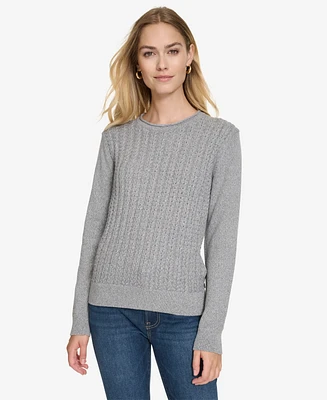 Nautica Jeans Women's Roll Neck Stacked Cable Sweater