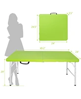 Slickblue 4ft Portable Folding Table for Indoor and Outdoor Use, Lightweight and Easy to Store
