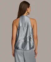 Donna Karan New York Women's Sequin-Embellished Satin Tank Top