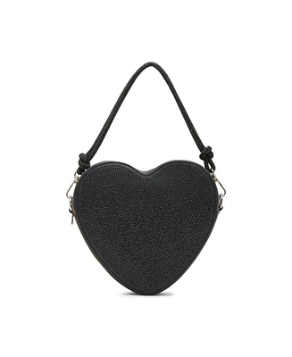 Madden Girl Giap Heart with Rhinestones Crossbody Bag