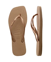 Havaianas Women's Slim Square Logo Metallic Sandals