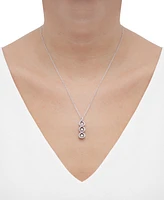 Diamond Crossover Triple Twist Pendant Necklace (1/3 ct. t.w.) in 10k White Gold, 16" + 1" extender