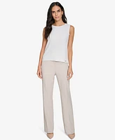 Calvin Klein Women's Crewneck Metallic Sleeveless Blouse