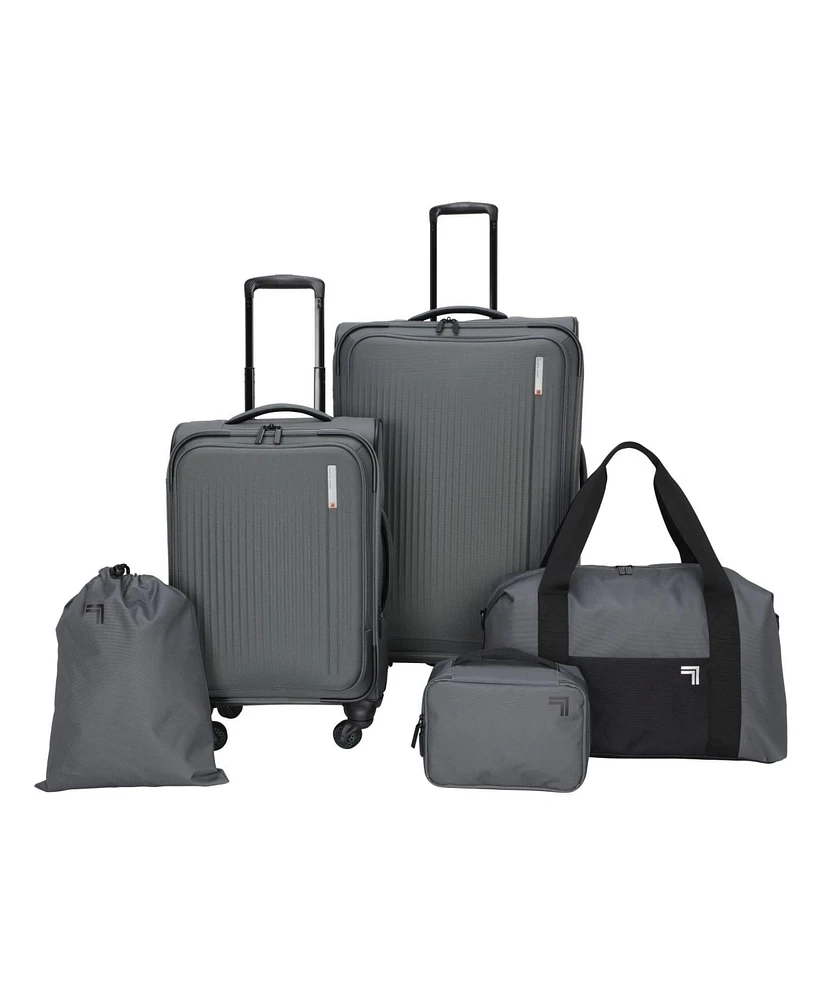 Sharper Image Travel Eva Molded 5 Piece Softside Luggage Set