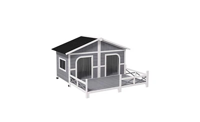 Slickblue Durable and Cozy Dog House for Outdoor Shelter and Pet Comfort