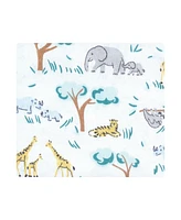 Hudson Baby Cotton Flannel Receiving Blankets, Safari Friends, One Size