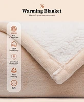 Sealy Heated Flannel and Sherpa Throw Blanket, 50" x 60"