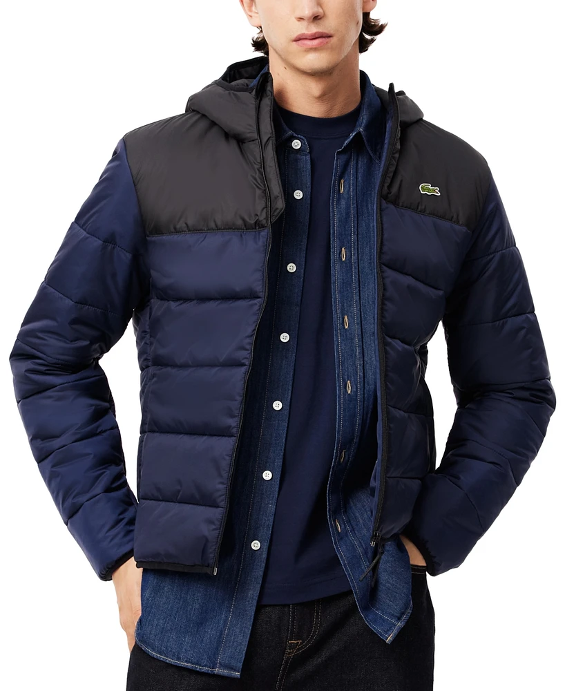 Lacoste Men's Water Repellent Full Zip Puffer Jacket - JB1