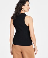 I.n.c. International Concepts Women's Ribbed Polo Halter Top, Exclusively at Macy's