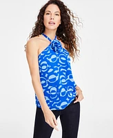 I.n.c. International Concepts Women's Rosette-Trim Halter Top, Exclusively at Macy's