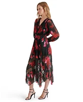 Steve Madden Women's Floral-Print Pleated Midi Dress