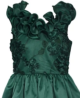 Bonnie Jean Big Girls Embroidered Bodice and Dipped Back with Oversized Bow Dress