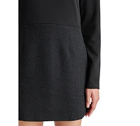 Steve Madden Women's Ty Mixed-Media Long-Sleeve Dress