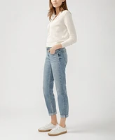 Silver Jeans Co. Women's Boyfriend Mid Rise Slim Leg Luxe Stretch