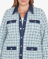 Ruby Rd. Plus Size Houndstooth Boucle Knit Jacket