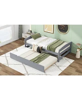 Slickblue Twin Platform Bed with Trundle for Space-Saving Solutions