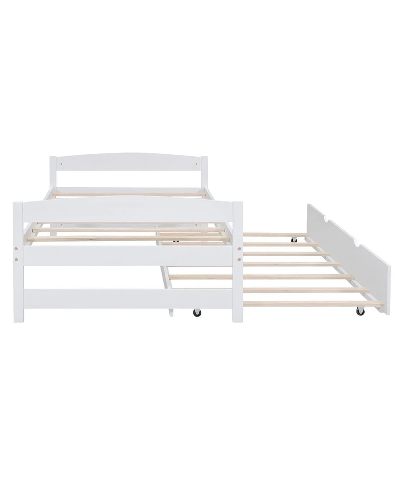 Platform Bed with Trundle Space-Saving & Versatile Sleeping Solution