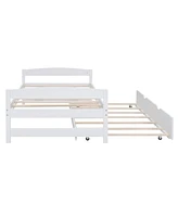 Platform Bed with Trundle Space-Saving & Versatile Sleeping Solution