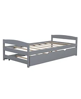 Slickblue Twin Platform Bed with Trundle for Space-Saving Solutions